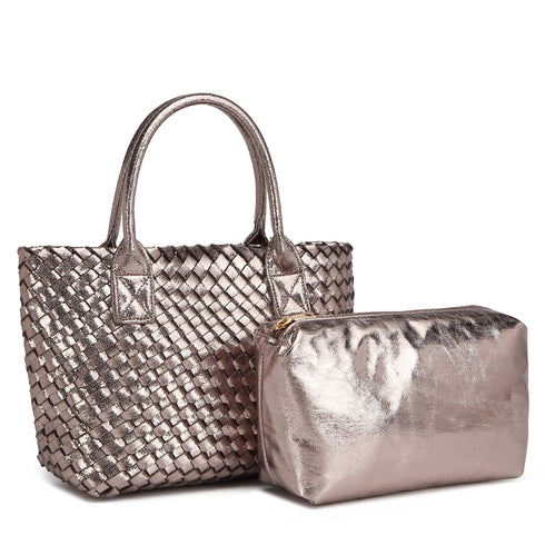 【雑誌掲載】メタリックメッシュトートバッグポーチセット 17-1015